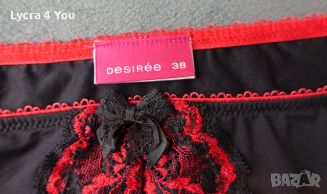 Desiree M (38 EU) черна бикина от полиамид с червена дантела, снимка 2 - Бельо - 39504697