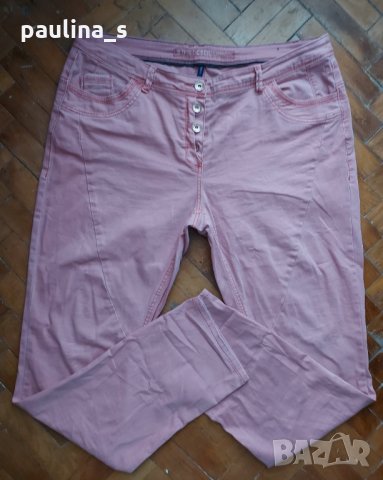 Еластични дънки в цвят Праскова "Cecil"® / голям размер , снимка 2 - Панталони - 32579989