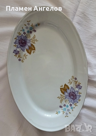 Стар български порцелан-плато. , снимка 3 - Сервизи - 51462181