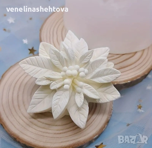 Коледна звезда дълбок силиконов молд форма свещи гипс сапун смола фондан шоколад , снимка 4 - Форми - 52448014