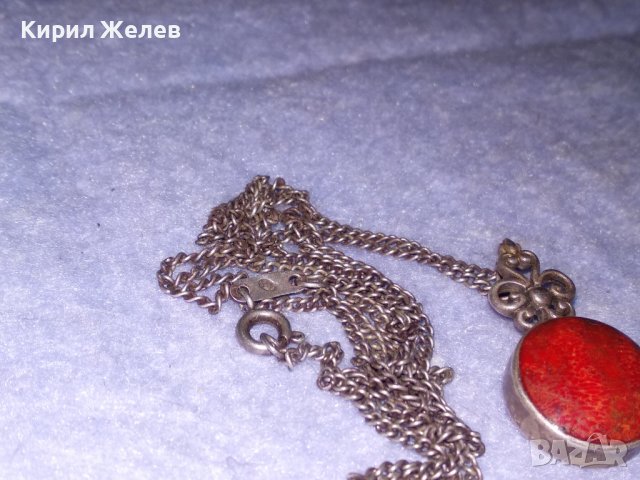 АВТОРСКО СРЕБЪРНО АР ДЕКО КОЛИЕ СРЕБРО 925 Част От КОМПЛЕКТ с ШЛИФОВАН НАТУРАЛЕН ЧЕРВЕН КОРАЛ 34618, снимка 16 - Колиета, медальони, синджири - 39569186