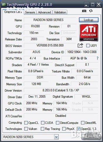 Видео карта ATi Radeon Asus A9200SE 128MB DDR 64bit AGP, снимка 10 - Видеокарти - 40364060