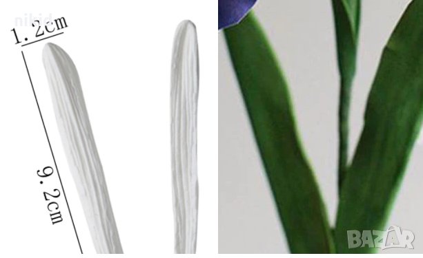 Дълги тесни листа листо вейнър силиконов молд форма фондан украса