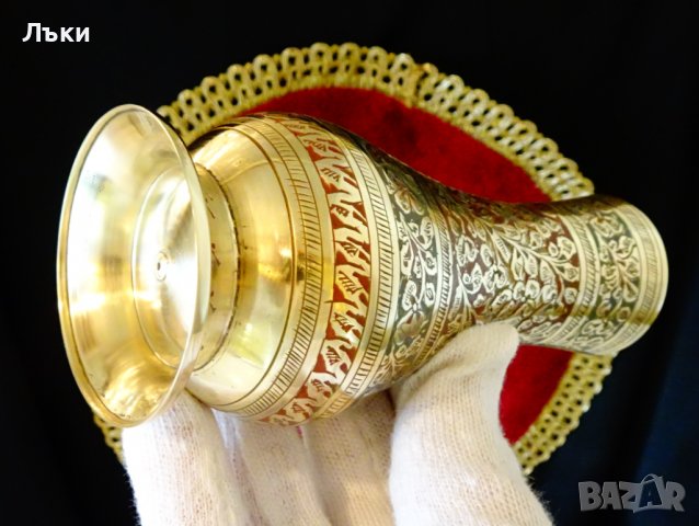 Бронзова ваза,цветен емайл,Британска Индия,маркирана. , снимка 6 - Вази - 39553278