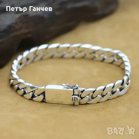 Сребърна гривна реално сребро, снимка 3 - Гривни - 47766428