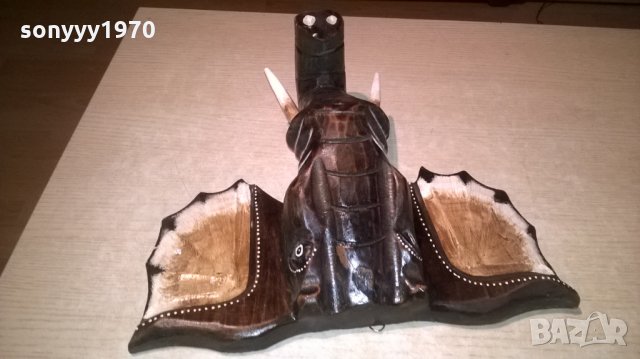 СЛОН-Слонска глава за стена от дърво ръчна изработка, снимка 9 - Колекции - 27407244