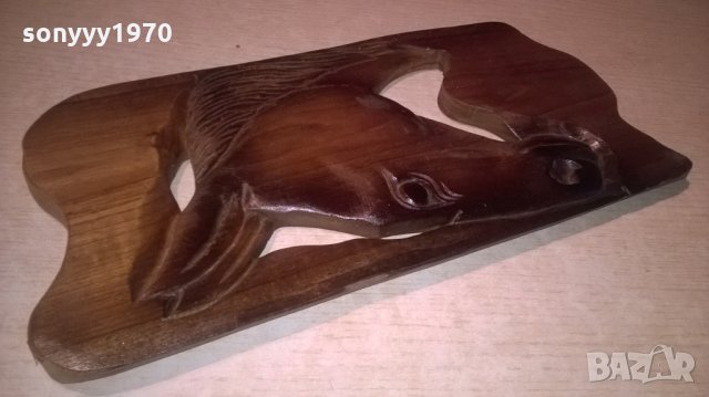 КОН-Пано стенно от тиково дърво - конска глава ръчна изработка, снимка 3 - Колекции - 27396867