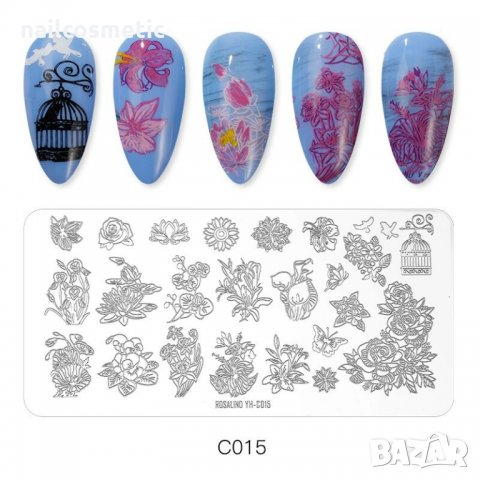 ПРАВОЪГЪЛНИ ШАБЛОНИ ЗА ПЕЧАТИ - НОВА КОЛЕКЦИЯ ROSALIND, снимка 6 - Продукти за маникюр - 35223046