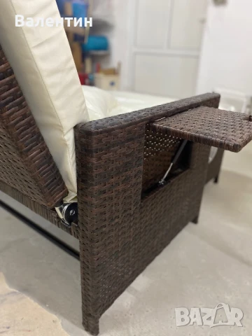 Градински диван с опция сън + масичка с място за съхранение, снимка 12 - Градински мебели, декорация  - 50897711
