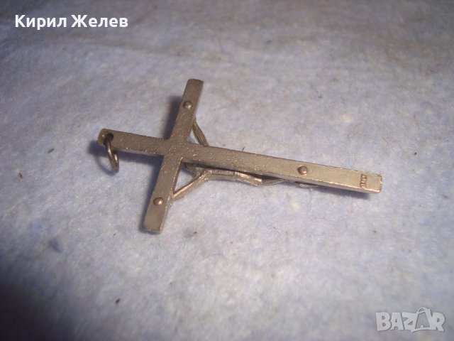 Посребрено РАЗПЯТИЕ КАТОЛИЧЕСКО КРЪСТЧЕ Италия НАГРЪДЕН КРЪСТ 27523, снимка 6 - Други ценни предмети - 36974495
