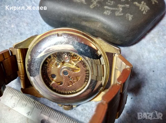 GOER СКЕЛЕТОН Стилен ФЕШЪН МОДЕЛ МЕХАНИЧЕН ПОЗЛАТЕН РЪЧЕН ЧАСОВНИК АВТОМАТИК САМОНАВИВАЩ 49375, снимка 5 - Мъжки - 48288683