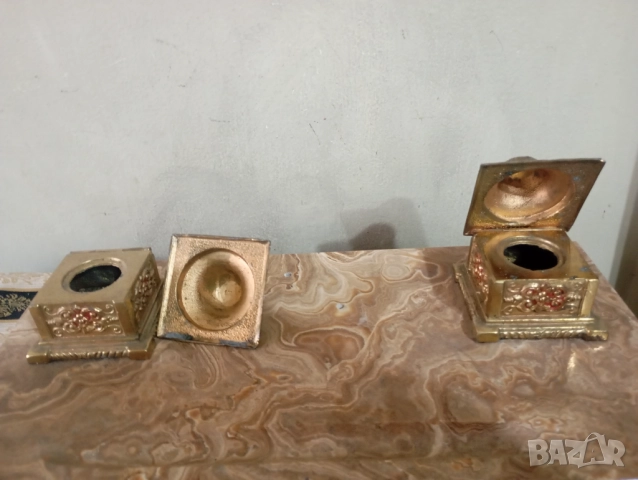 Винтидж мастилница с тампон-комплект, снимка 6 - Други ценни предмети - 38501826