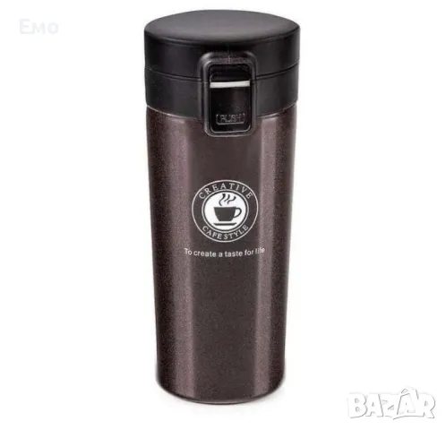 Термо чаша - 380ml, черна, лилава, бяла, кафява, инокс, снимка 6 - Термоси - 48552542