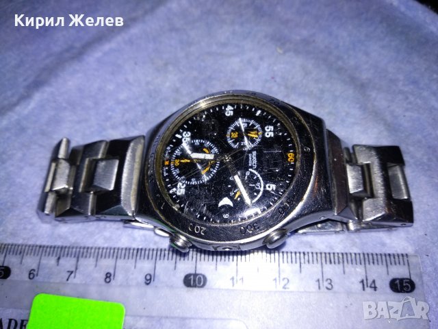 SWATCH SWISS AG2005 Марков ОРИГИНАЛЕН ШВЕЙЦАРСКИ КВАРЦОВ ЧАСОВНИК с ВЕРИЖКА БЛАГОРОДНА СТОМАНА 35320