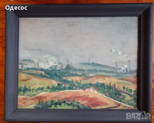 Стара картина пейзаж на худ Георги.А.Ботушаров 1869-1954 г