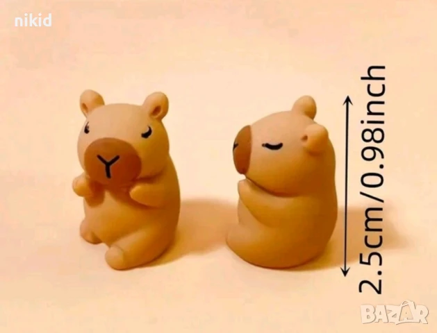 5 бр малки фигурки Капибара Capybara пластмасови играчки и украса за торта декор топер фигурка, снимка 4 - Фигурки - 50484988