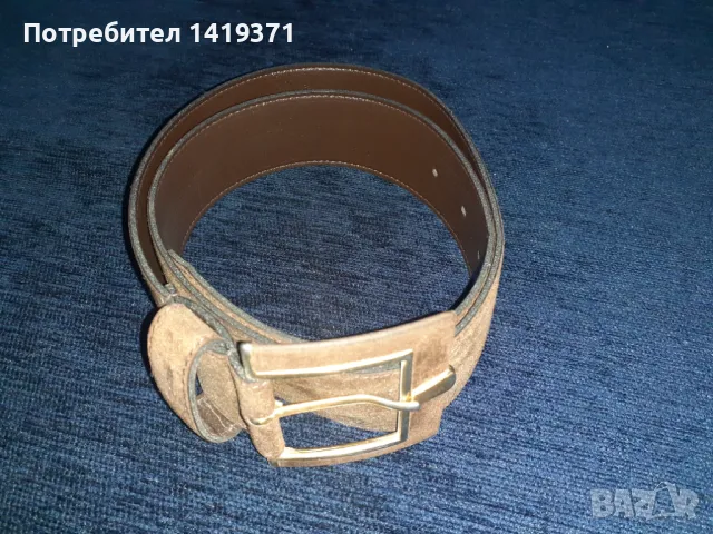Красив кафяв кожен дамски колан с дължина 97 см, снимка 1
