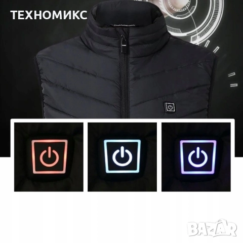 Електрически отопляем елек , 9 зони , Usb захранване,черен, снимка 6 - Елеци - 52259677