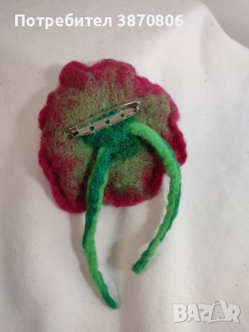 Зимна брошка от вълна за връхна дреха, снимка 4 - Други - 42955343