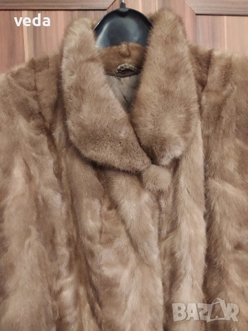 Дълго луксозно кожено палто от норка размер М/L, снимка 4 - Палта, манта - 53171685