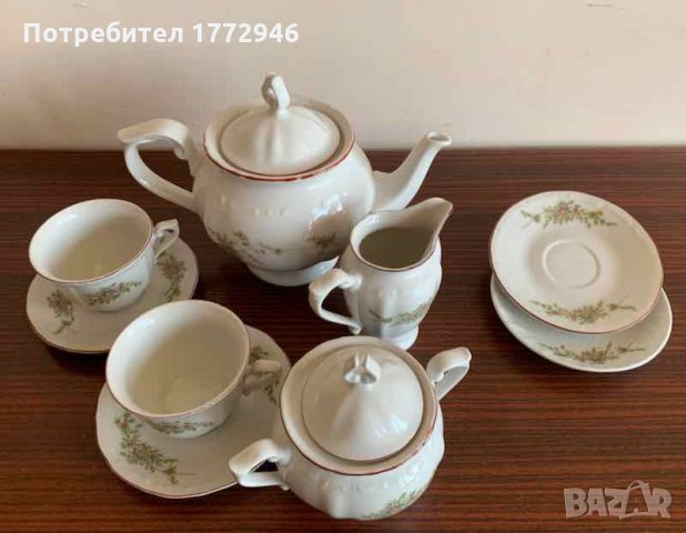 Сервиз за чай с 2 чаши български порцелан Изида, снимка 13 - Антикварни и старинни предмети - 33187102