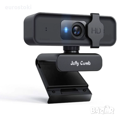 Jelly Comb уеб камера Full HD 1080P за видео разговори, сребърно черна Full HD 1080P видео разговори, снимка 2 - Други - 52436901