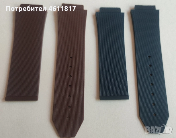 Силиконови каишки HUBLOT 25-19мм, снимка 5 - Каишки за часовници - 52179488