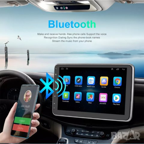 Мултимедия, за кола, 10" дисплей, въртящ екран, автомобил, единичен дин, Android, навигация, 2+64GB, снимка 6 - Аксесоари и консумативи - 39196614