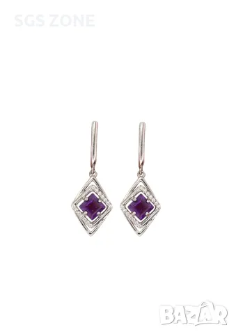 Сребърни Обеци с Аметист, Цитрин, Перидот, снимка 7 - Обеци - 49808821