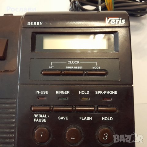 111. Стационарен телефон Veris DERBY - бутонен, снимка 3 - Стационарни телефони и факсове - 43133483