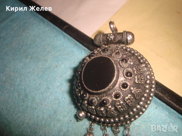 СТАРО ОСМАНСКО САЧАНЕНО УКРАШЕНИЕ с ШЛИФОВАН ЧЕРЕН ОНИКС ГРАНУЛАЦИЯ ЕТНО БИЖУ МАЙСТОРСКАРАБОТА 25877, снимка 11 - Антикварни и старинни предмети - 35585206