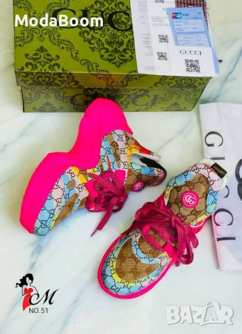 ✨🩷Gucci стилни розови дамски обувки🩷✨, снимка 3 - Маратонки - 43771067