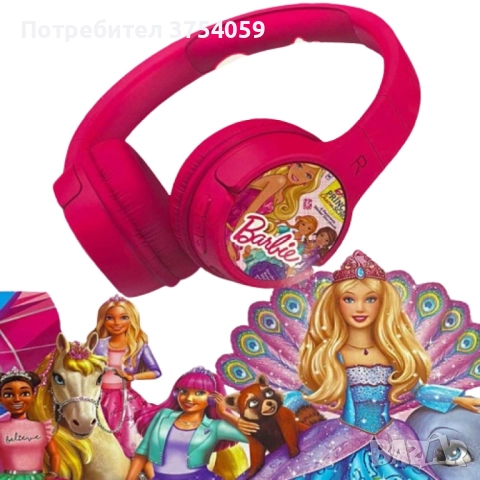 Безжични слушалки с вграден микрофон Barbie, сгъваеми и регулируеми, снимка 6 - Слушалки и портативни колонки - 52385767