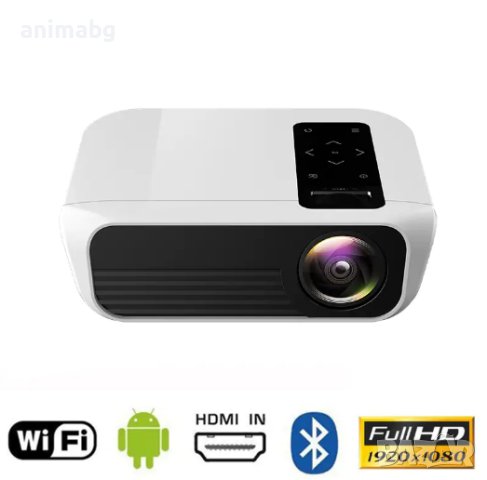 ANIMABG Мултимедиен проектор t8 Smart Android , FULL HD LED, резолюция на сензора 1920x1080p HDMI Wi, снимка 10 - Плейъри, домашно кино, прожектори - 43845833