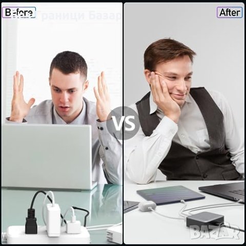 Ново Мощно 150W USB-C Зарядно за лаптоп MacBook HP Lenovo, снимка 3 - Друга електроника - 43075181