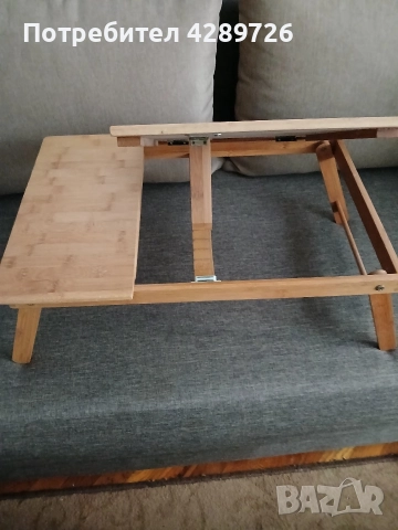 Бамбукова масичка за лаптоп/хранене в леглото , снимка 2 - Маси - 52824468