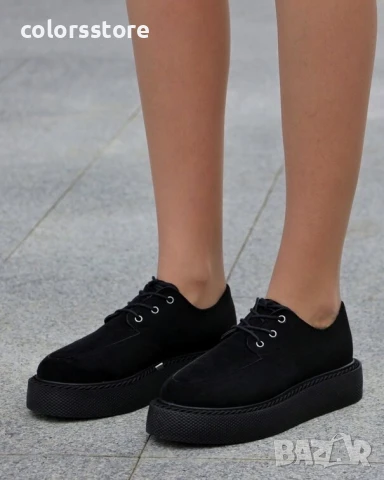 Равни обувки - черен велур - BZ8

, снимка 2 - Дамски ежедневни обувки - 50945419