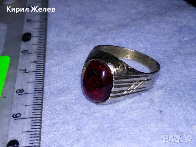 КРАСИВ КЛАСИЧЕСКИ АРИСТОКРАТИЧЕН ПРЪСТЕН от ПОСРЕБРЕНА БЛАГОРОДНА СТОМАНА с ПОЛИРАН КРИСТАЛ 17646, снимка 15 - Пръстени - 39976872