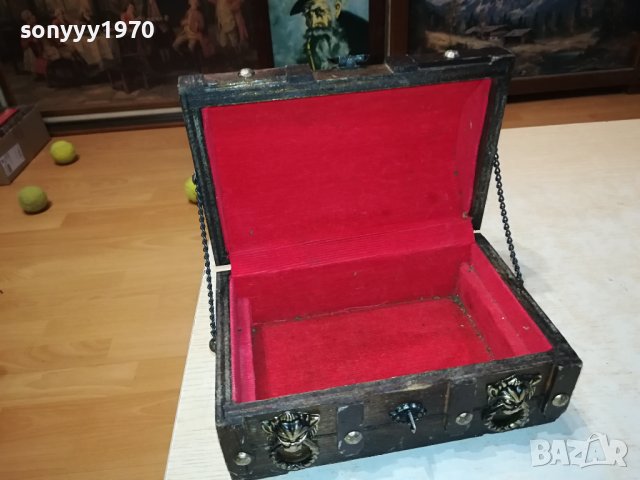 ДЪРВЕНА КУТИЯ КОВЧЕЖЕ С ОБКОВ ВНОС ФРАНЦИЯ 0201241922, снимка 13 - Антикварни и старинни предмети - 43626604