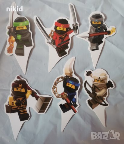 12 бр Лего Нинджаго Ninjago къси остри топери украса декор за мъфини кексчета торта парти