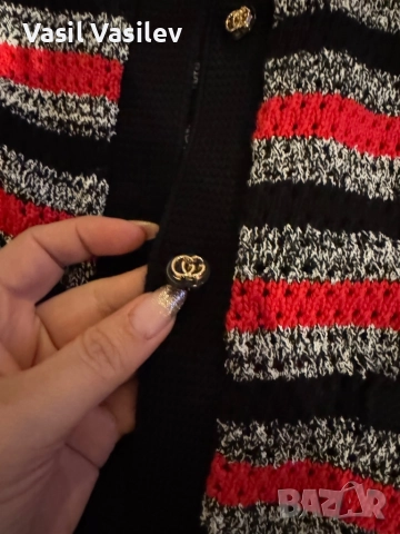 Gucci Striped cardigan, Гучи жилетка, снимка 5 - Жилетки - 52553056