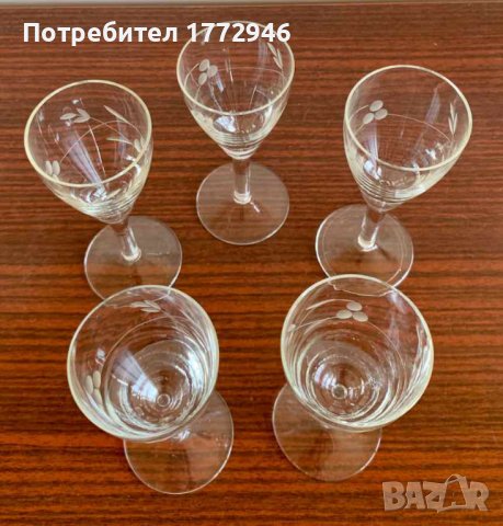 Кристални гравирани чаши на столче - 50 мл; 150 мл, снимка 4 - Чаши - 37487550