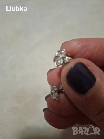сребърни обеци с камъни, снимка 8 - Обеци - 53461676