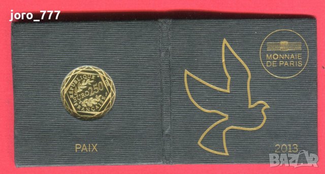Златна монета 250 евро "Гълъб на мира" 2013 3.89 грама, снимка 2 - Нумизматика и бонистика - 38967169