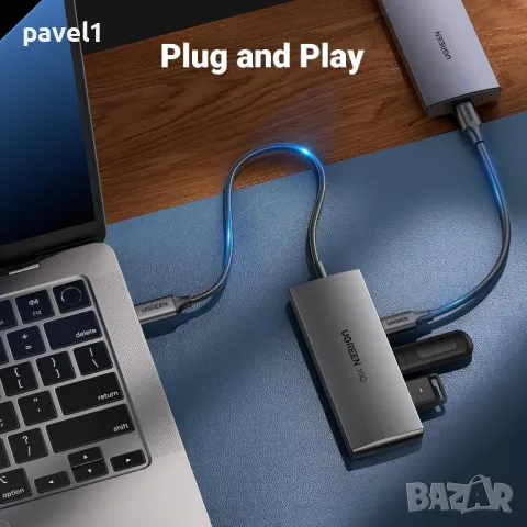 UGREEN хъб 10Gbps USB C към 4 порта USB C 3.2 Gen 2, MacBook Pro 2021/2018, MacBook Air, iPad Pro..., снимка 4 - Други - 48172272