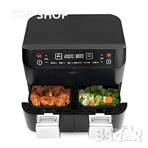 Еър фраер, Фритюрник с горещ въздух MAXXMEE Двойна кошница 7,6 литра, снимка 3 - Фритюрници - 49105960