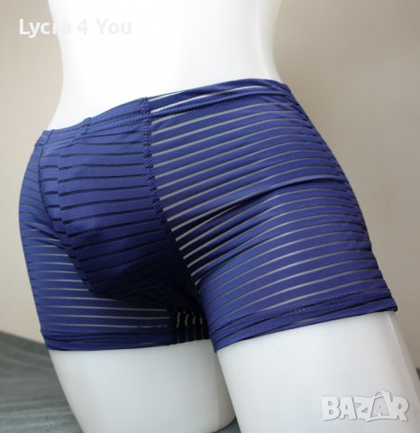 М размер мъжки боксер в тъмно синьо с прозрачни ивици, снимка 3 - Бельо - 39732450