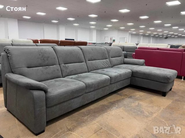 Сив диван от плат четворка с лежанка и функция ракла "PP-HS10002", снимка 6 - Дивани и мека мебел - 39971708