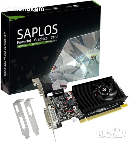 Видеокарта Low Profile SAPLOS GT 210 – 1GB DDR3, HDMI / DVI / VGA