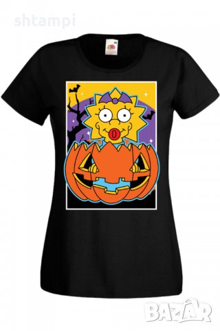 Дамска тениска The Simpsons Maggie Simpson 03,Halloween,Хелоуин,Празник,Забавление,Изненада,Обичаи,, снимка 1 - Тениски - 38154383